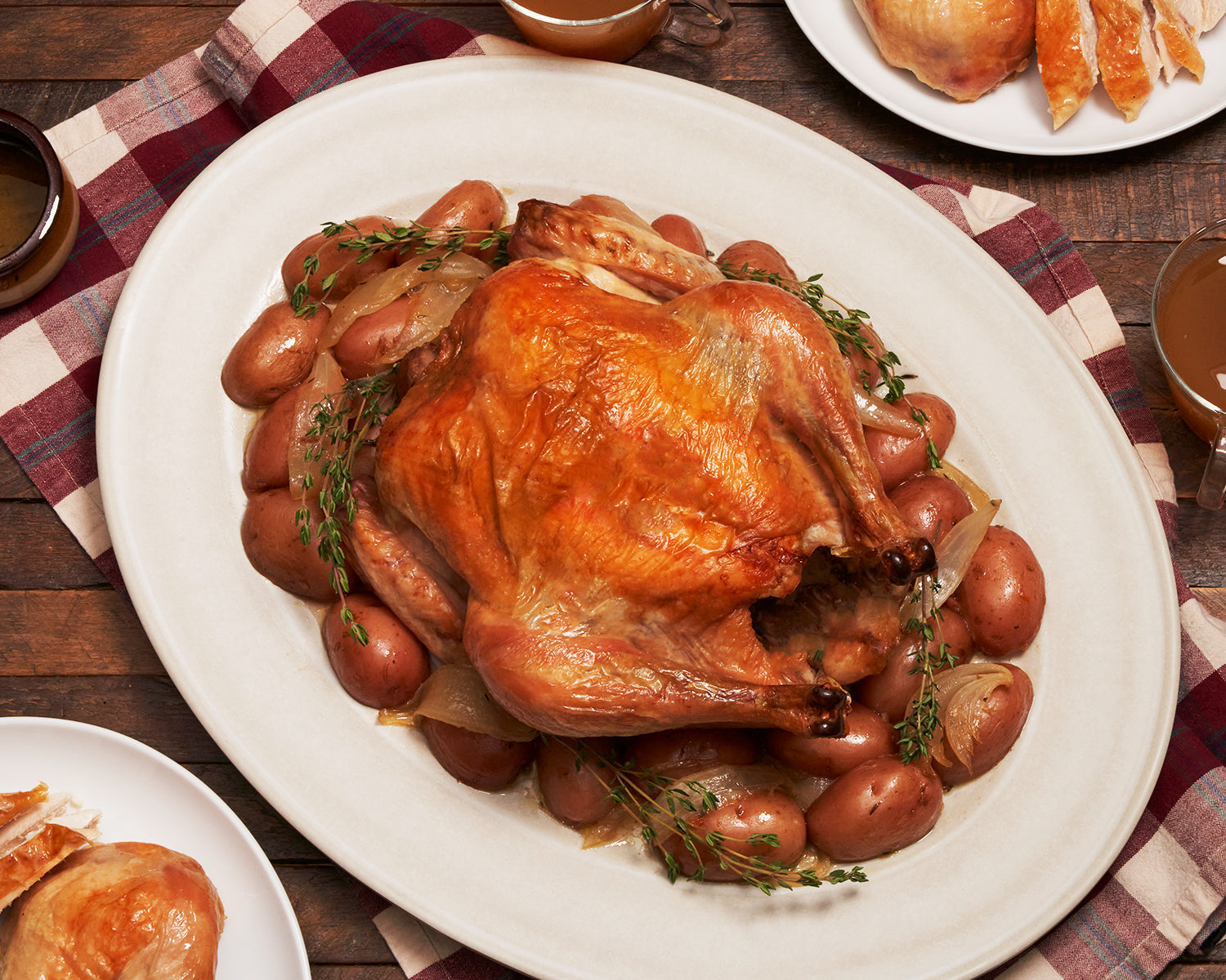 roast chicken with fuji apple juice and original cider